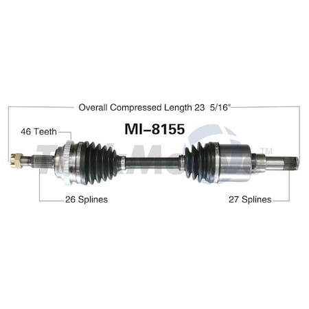 Surtrack Axle Cv Axle Shaft, Mi-8155 MI-8155